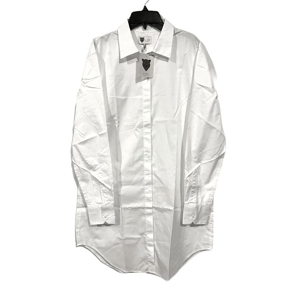 Lita by Ciara White Cotton Shirt Dress M